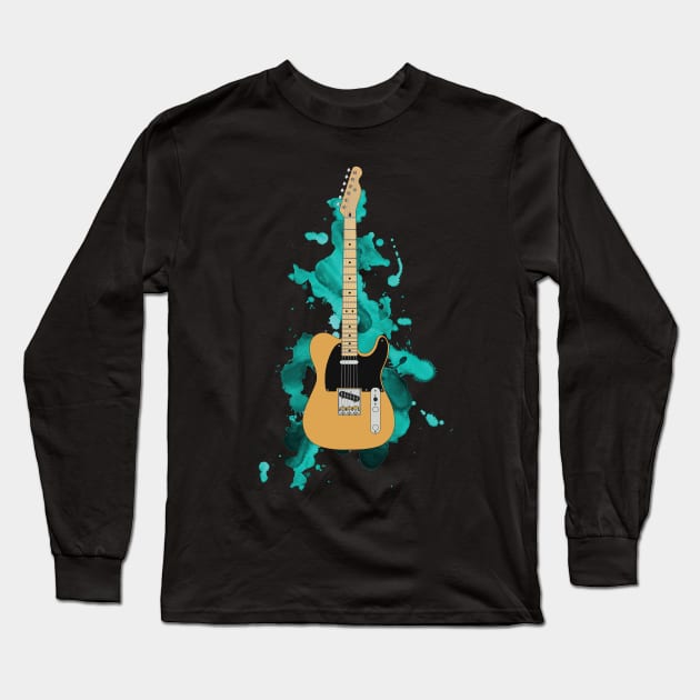 T-Style Electric Guitar Butterscotch Color Long Sleeve T-Shirt by nightsworthy